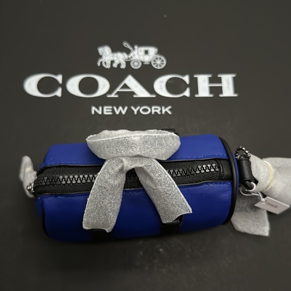 NWT Coach Micro Duffle Venture Leather Blue Coin Purse Wallet Key Fob c6961 Key - Picture 4 of 6
